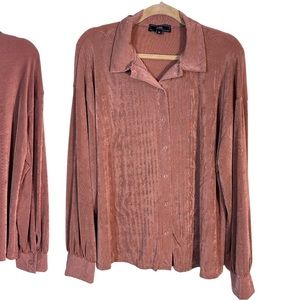 VIBE SPORTSWEAR dusty rose mauve shacket XL women's silky feel stretch
